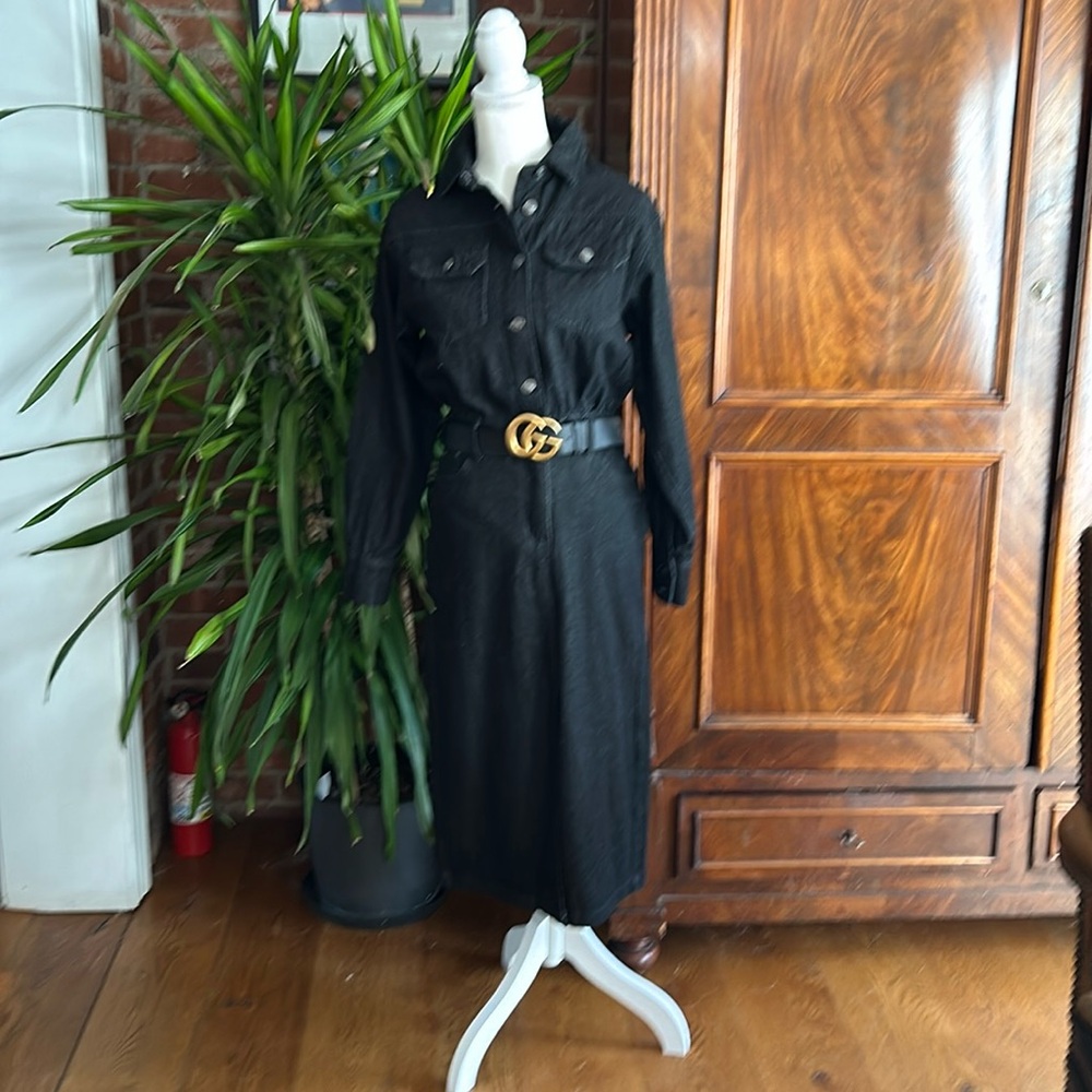 Scoop midi denim shirt dress